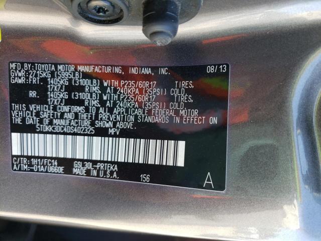 Photo 9 VIN: 5TDKK3DC4DS402325 - TOYOTA SIENNA LE 