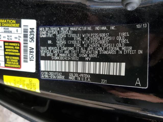 Photo 12 VIN: 5TDKK3DC4ES418932 - TOYOTA SIENNA LE 