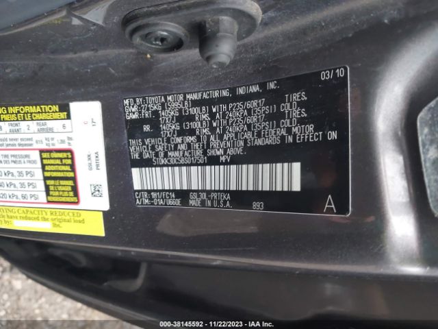 Photo 8 VIN: 5TDKK3DC5BS017501 - TOYOTA SIENNA 