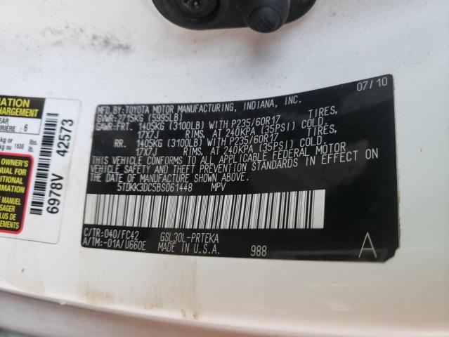 Photo 9 VIN: 5TDKK3DC5BS061448 - TOYOTA SIENNA LE 