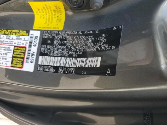 Photo 13 VIN: 5TDKK3DC5BS142322 - TOYOTA SIENNA LE 