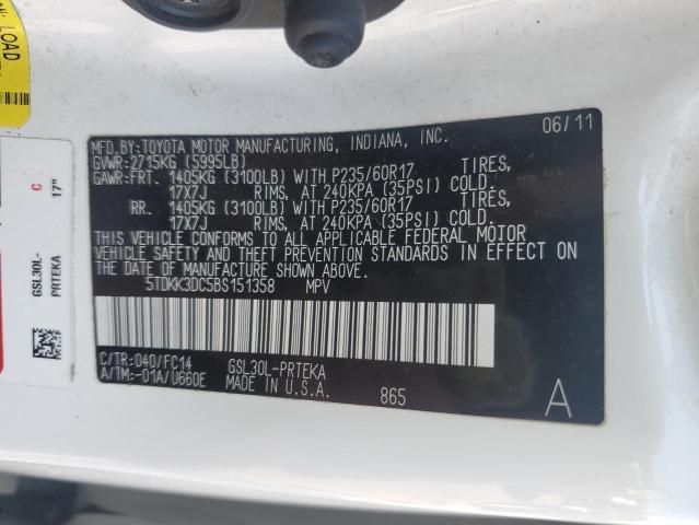 Photo 12 VIN: 5TDKK3DC5BS151358 - TOYOTA SIENNA LE 