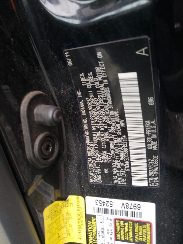 Photo 12 VIN: 5TDKK3DC5BS152154 - TOYOTA SIENNA 