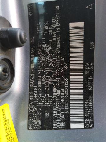 Photo 9 VIN: 5TDKK3DC5CS211835 - TOYOTA SIENNA LE 