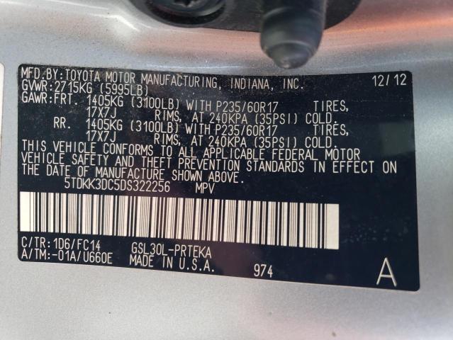 Photo 12 VIN: 5TDKK3DC5DS322256 - TOYOTA SIENNA LE 