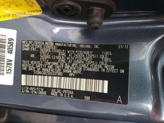 Photo 9 VIN: 5TDKK3DC5DS337985 - TOYOTA SIENNA LE 