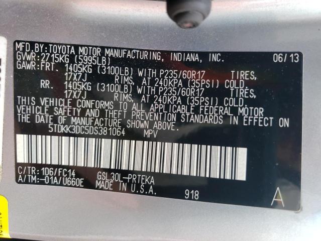 Photo 13 VIN: 5TDKK3DC5DS381064 - TOYOTA SIENNA LE 