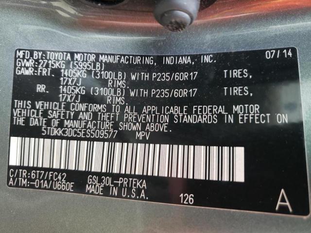 Photo 9 VIN: 5TDKK3DC5ES509577 - TOYOTA SIENNA LE 