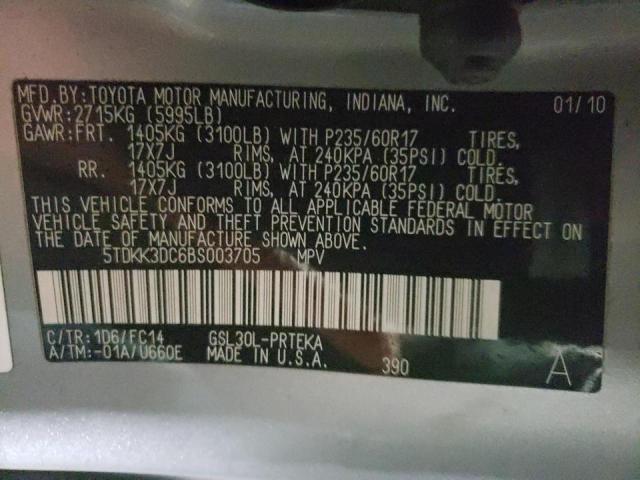 Photo 9 VIN: 5TDKK3DC6BS003705 - TOYOTA SIENNA LE 