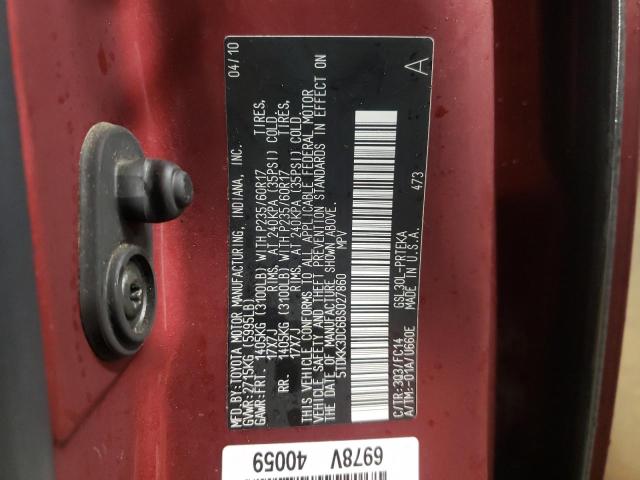 Photo 13 VIN: 5TDKK3DC6BS027860 - TOYOTA ALL MODELS 