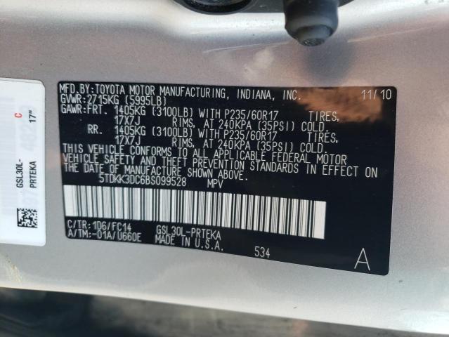 Photo 13 VIN: 5TDKK3DC6BS099528 - TOYOTA SIENNA LE 