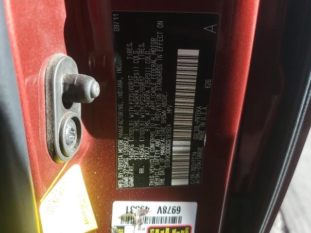 Photo 11 VIN: 5TDKK3DC6CS181924 - TOYOTA SIENNA LE 