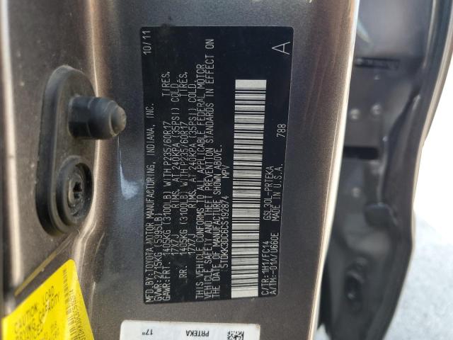 Photo 12 VIN: 5TDKK3DC6CS192874 - TOYOTA SIENNA LE 