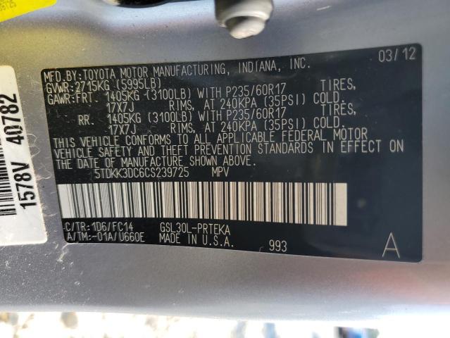 Photo 9 VIN: 5TDKK3DC6CS239725 - TOYOTA SIENNA LE 