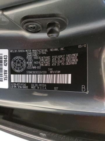 Photo 13 VIN: 5TDKK3DC6CS241359 - TOYOTA SIENNA LE 