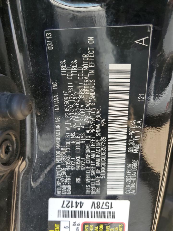 Photo 13 VIN: 5TDKK3DC6DS357789 - TOYOTA SIENNA 