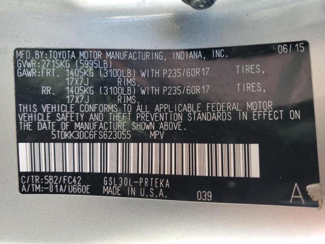 Photo 9 VIN: 5TDKK3DC6FS623055 - TOYOTA SIENNA LE 