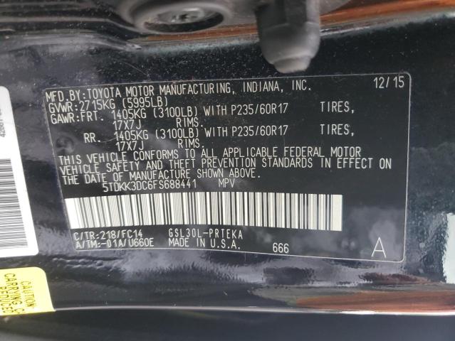 Photo 13 VIN: 5TDKK3DC6FS688441 - TOYOTA SIENNA LE 