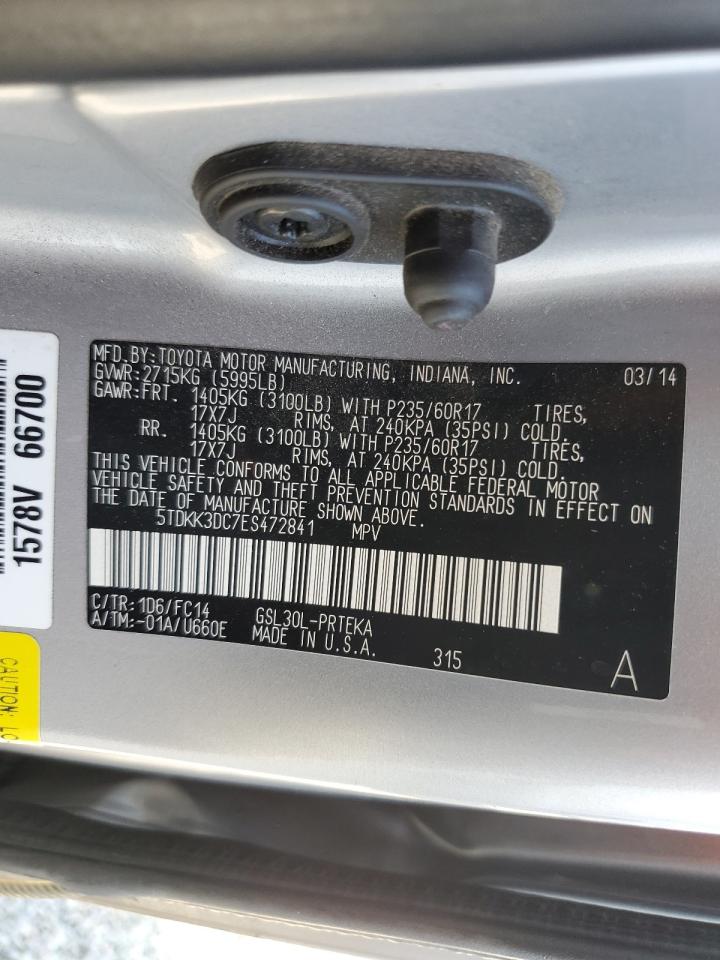 Photo 12 VIN: 5TDKK3DC7ES472841 - TOYOTA SIENNA 