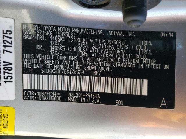 Photo 9 VIN: 5TDKK3DC7ES476629 - TOYOTA SIENNA LE 