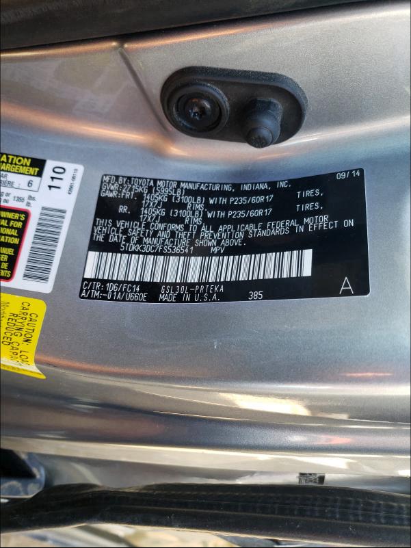 Photo 9 VIN: 5TDKK3DC7FS536541 - TOYOTA SIENNA LE 