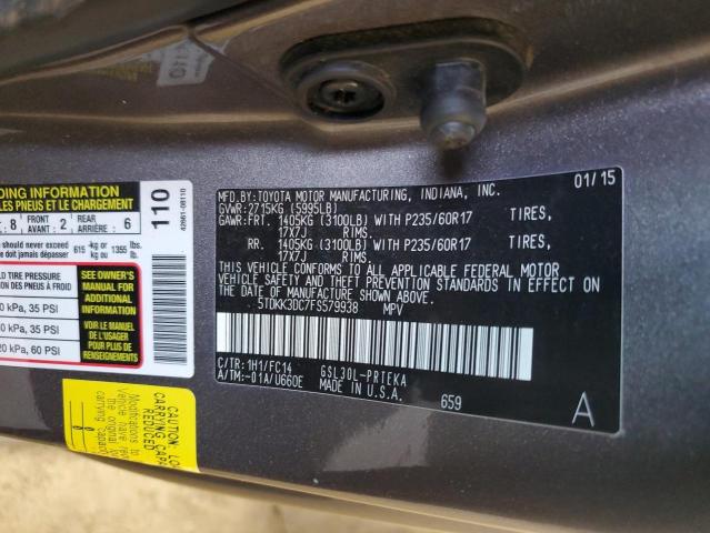 Photo 12 VIN: 5TDKK3DC7FS579938 - TOYOTA SIENNA LE 