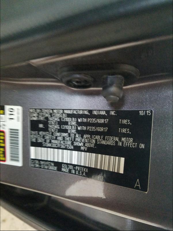 Photo 9 VIN: 5TDKK3DC7FS671504 - TOYOTA SIENNA LE 