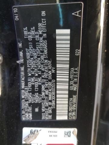 Photo 12 VIN: 5TDKK3DC8BS035510 - TOYOTA SIENNA LE 