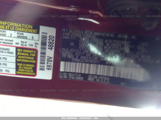 Photo 8 VIN: 5TDKK3DC8BS083511 - TOYOTA SIENNA 