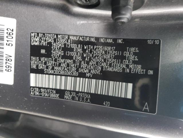 Photo 12 VIN: 5TDKK3DC8BS085369 - TOYOTA SIENNA LE 