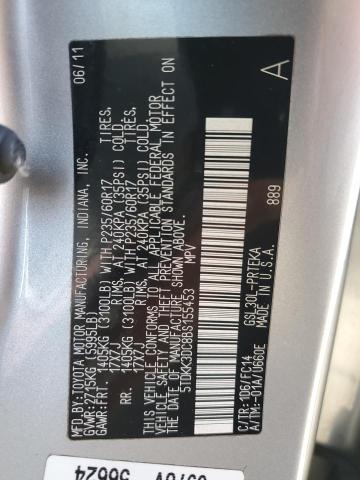 Photo 12 VIN: 5TDKK3DC8BS155453 - TOYOTA SIENNA LE 