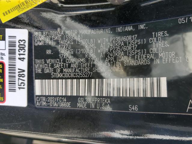 Photo 12 VIN: 5TDKK3DC8CS255277 - TOYOTA SIENNA LE 