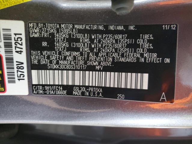 Photo 13 VIN: 5TDKK3DC8DS310117 - TOYOTA SIENNA LE 