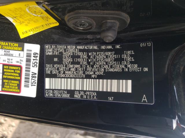 Photo 9 VIN: 5TDKK3DC8DS333378 - TOYOTA SIENNA LE 