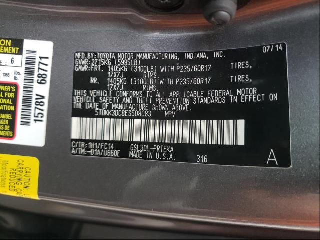 Photo 9 VIN: 5TDKK3DC8ES508083 - TOYOTA SIENNA LE 