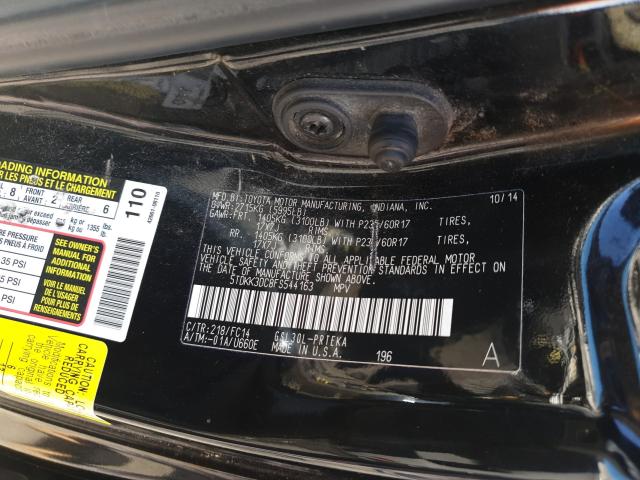 Photo 9 VIN: 5TDKK3DC8FS544163 - TOYOTA SIENNA LE 