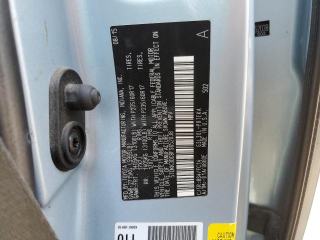 Photo 12 VIN: 5TDKK3DC8FS652038 - TOYOTA SIENNA LE 