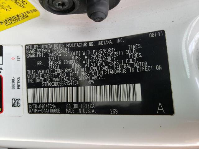 Photo 9 VIN: 5TDKK3DC9BS154134 - TOYOTA SIENNA LE 