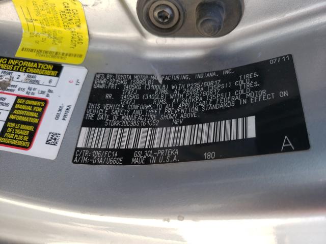 Photo 9 VIN: 5TDKK3DC9BS161052 - TOYOTA SIENNA LE 