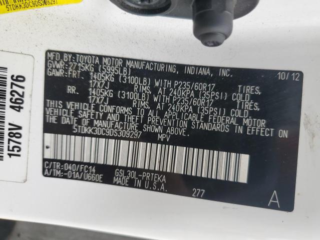 Photo 13 VIN: 5TDKK3DC9DS309297 - TOYOTA SIENNA LE 