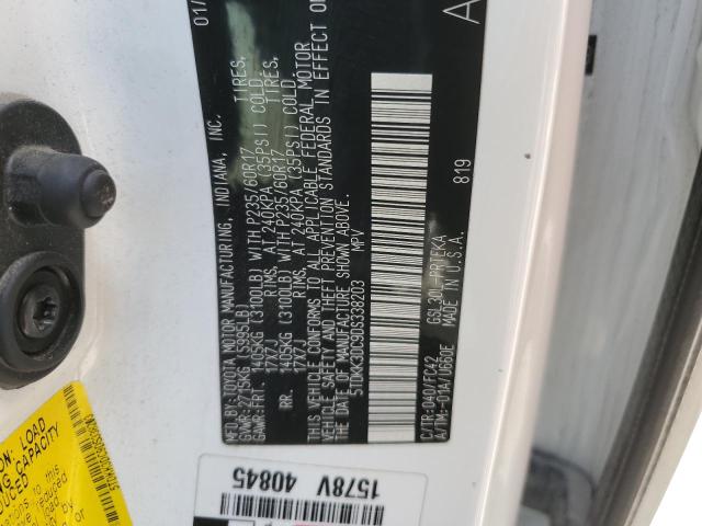 Photo 12 VIN: 5TDKK3DC9DS338203 - TOYOTA SIENNA LE 