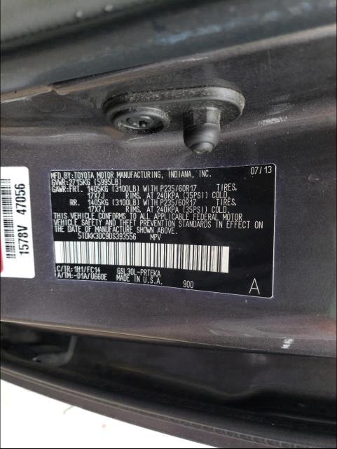 Photo 9 VIN: 5TDKK3DC9DS393556 - TOYOTA SIENNA LE 