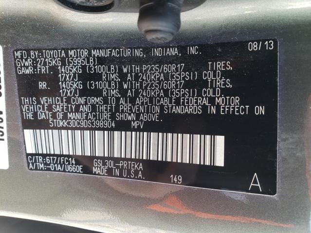 Photo 9 VIN: 5TDKK3DC9DS398904 - TOYOTA SIENNA LE 