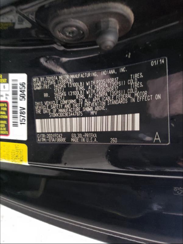 Photo 9 VIN: 5TDKK3DC9ES447875 - TOYOTA SIENNA LE 