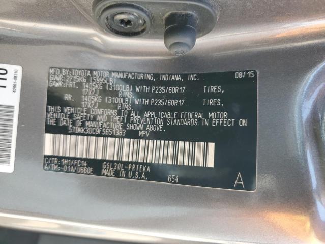 Photo 13 VIN: 5TDKK3DC9FS651383 - TOYOTA SIENNA LE 