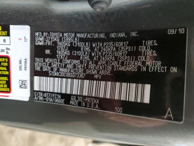 Photo 12 VIN: 5TDKK3DCXBS073367 - TOYOTA SIENNA LE 