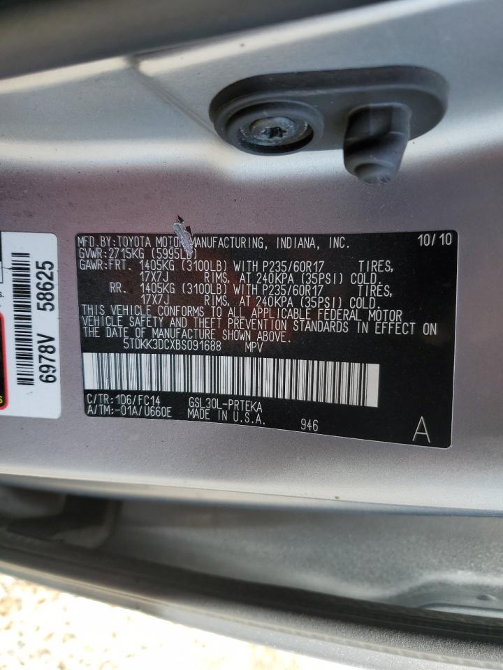 Photo 12 VIN: 5TDKK3DCXBS091688 - TOYOTA SIENNA 