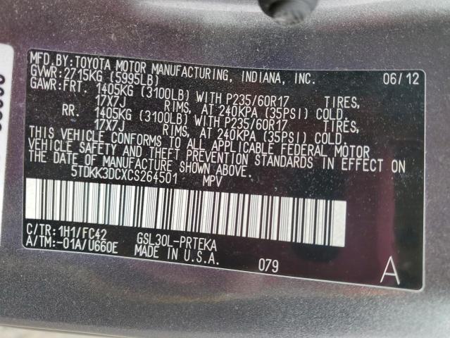 Photo 13 VIN: 5TDKK3DCXCS264501 - TOYOTA SIENNA LE 