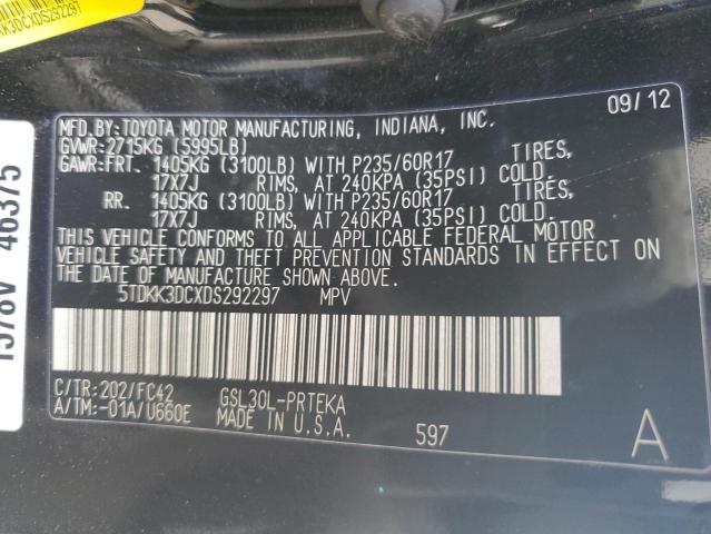 Photo 12 VIN: 5TDKK3DCXDS292297 - TOYOTA SIENA 