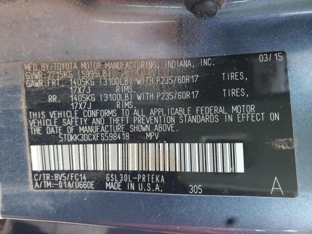 Photo 9 VIN: 5TDKK3DCXFS598418 - TOYOTA SIENNA LE 